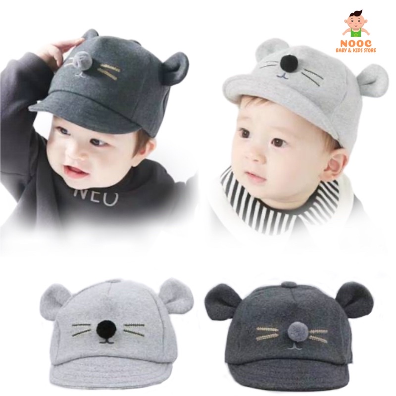 Topi Bayi Baseball Kucing /Topi Bayi Lucu / Topi Bayi Karakter Kucing / Baby Hat