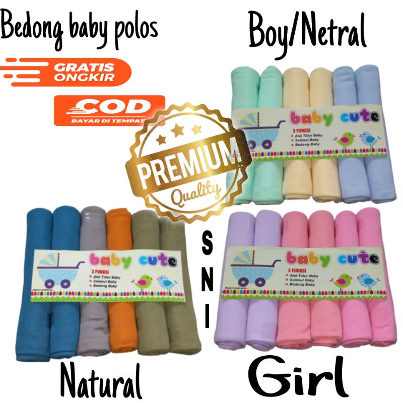 Bedong Kaos Polos BabyCute SNI 3pcs dan 6pcs Promo 9.9