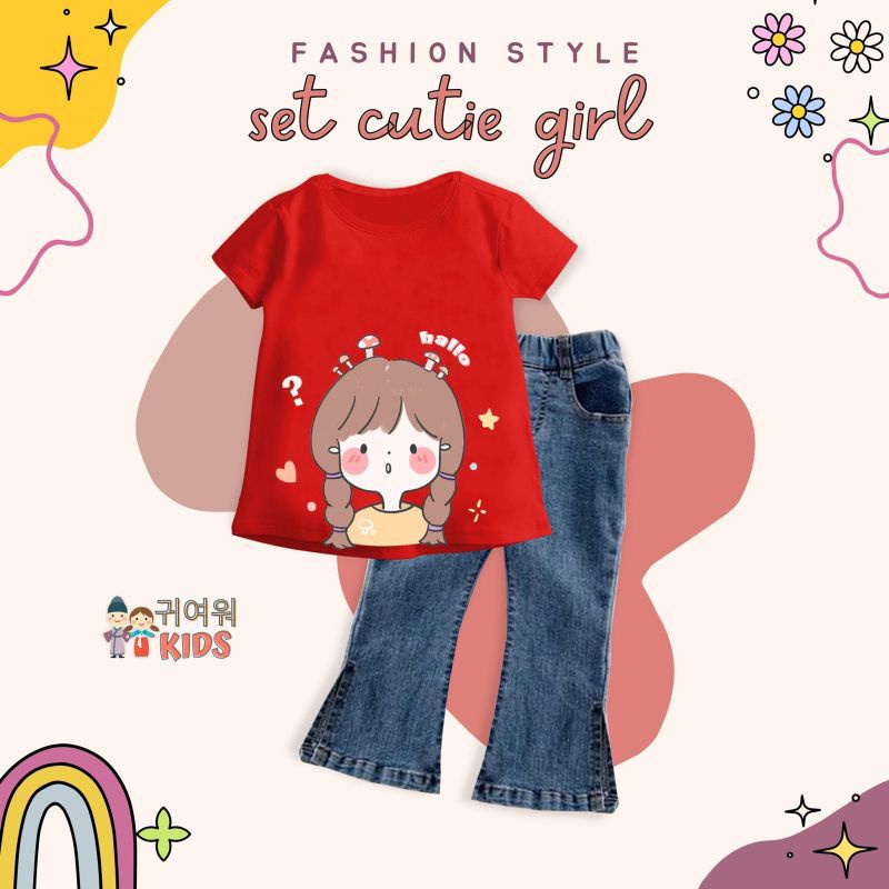 Afsheenastore Set Cute Girl Kiyowo / Ready Size 6