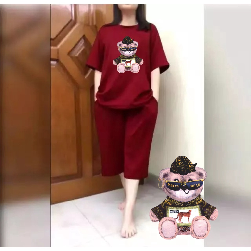 Setelan Jumbo Wanita + Celana Kulot 3/4 Atasan Big Size LD 120 Teddy Kcamata