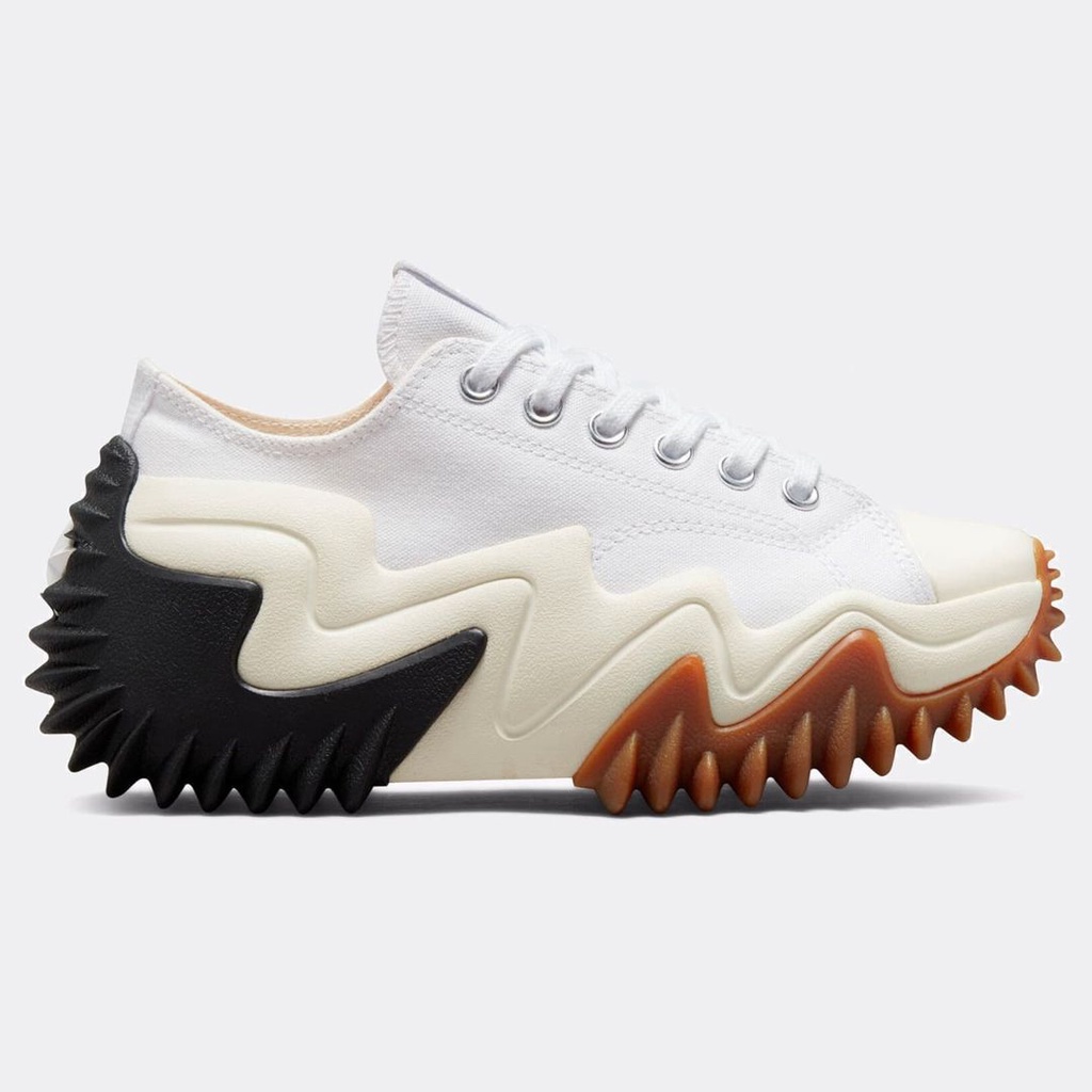 Sepatu Sneakers Wanita CONVERSE Run Star Motion Ox White Black Gum Original 172896C