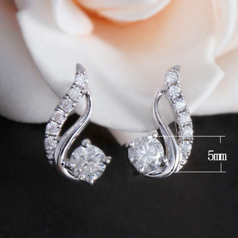 Chic Female Stud Earrings Partysu Style Shining Cubic Zirconia Women Earring Delicate Anniversary Gift