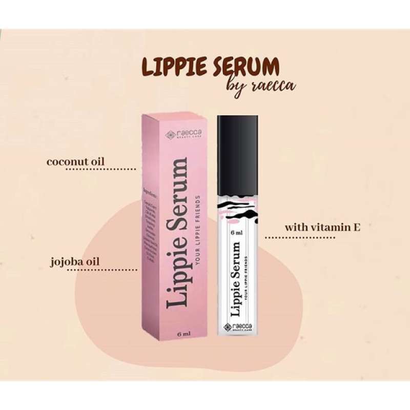 Lippie Serum by Raecca Lipstik Lip balm Lipstik Glossy untuk Bibir Pecah-pecah & Hitam Pelembab bibi