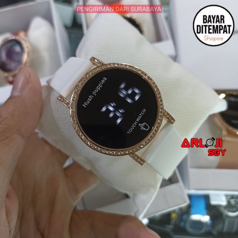 JAM TANGAN WANITA HUSH PUPPIES TOUCH HP 6110 SS LED TOUCH