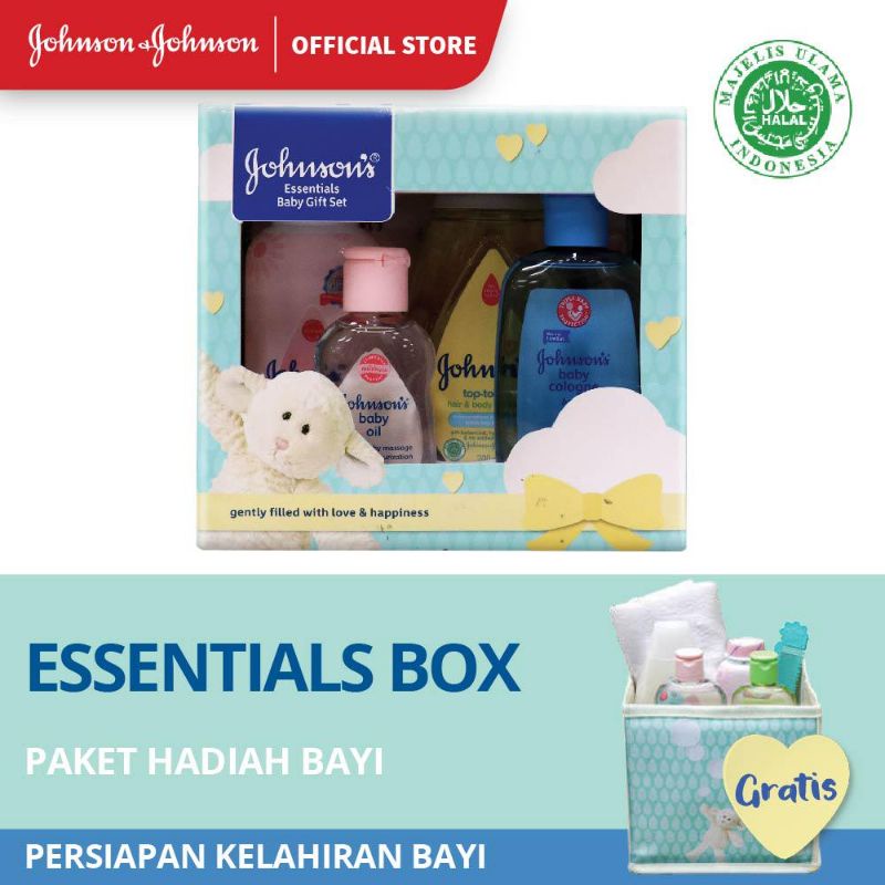 Johnson's Essentials Box Baby Giftset Johnson Paket Hadiah Lahiran Kado Bayi Kado Melahirkan