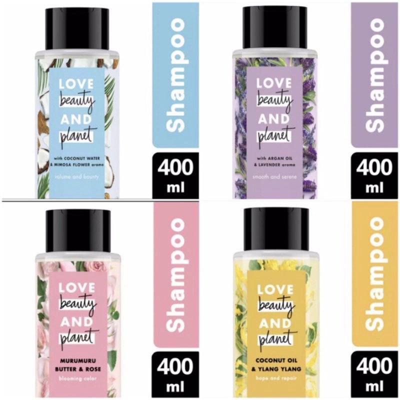 Love beauty & planet shampoo & conditioner 400ml murumuru butter & rose / argan oil & lavender / coc