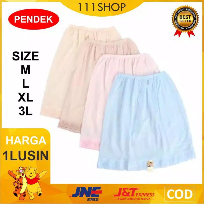 ( 12 PCS /1 LUSIN) ANDROK UNDER ROK DALAMAN DALAM WANITA MEKSI PANJANG PENDEK SIZE M L XL XXL/3L