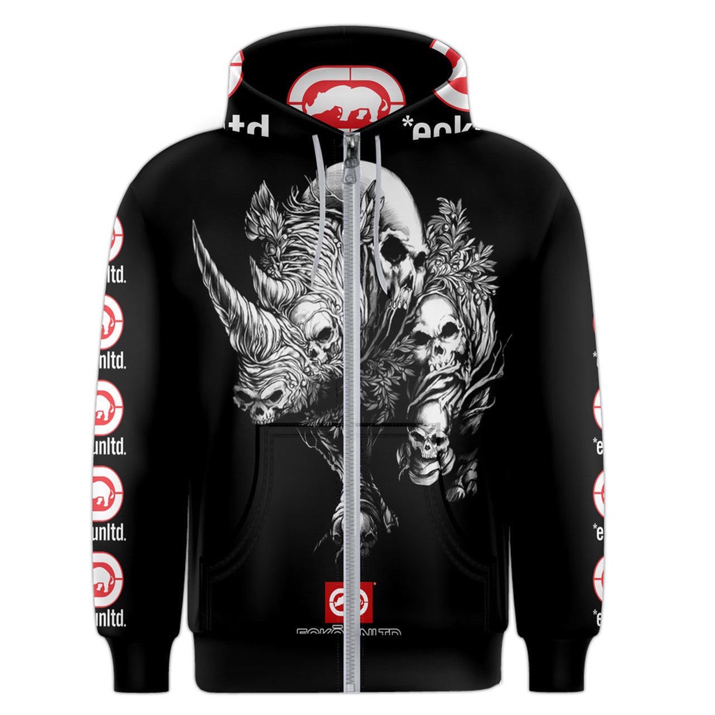 Jaket Hoodie Zipper Fullprint Ecko Unltd Bahan Polyester Jersey [Hoodie Dengan Ritsleting] Zipper Ho