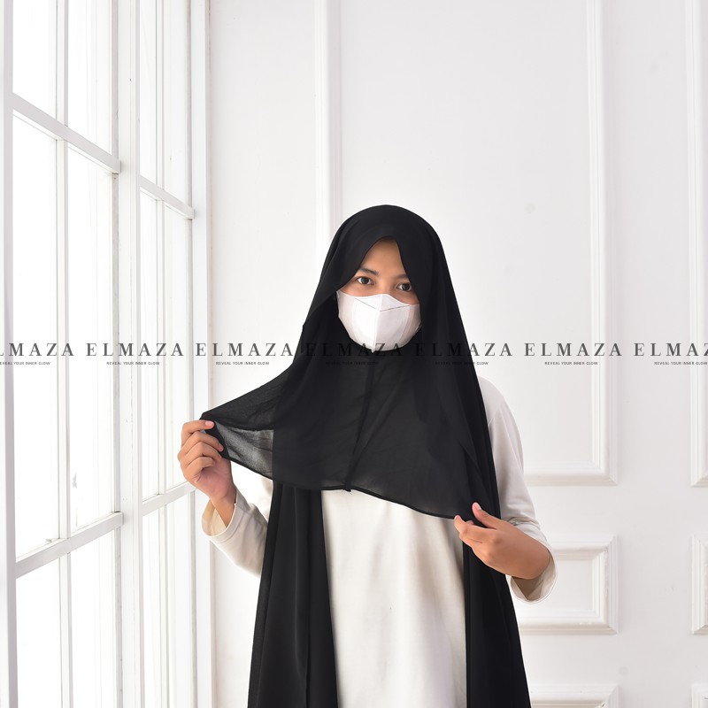 TRENDING Hijab Pashmina New Normal Pashmina Instan Instant Tanpa Pentul Lubang Telinga & Earphone By Elmaza Part 1-6