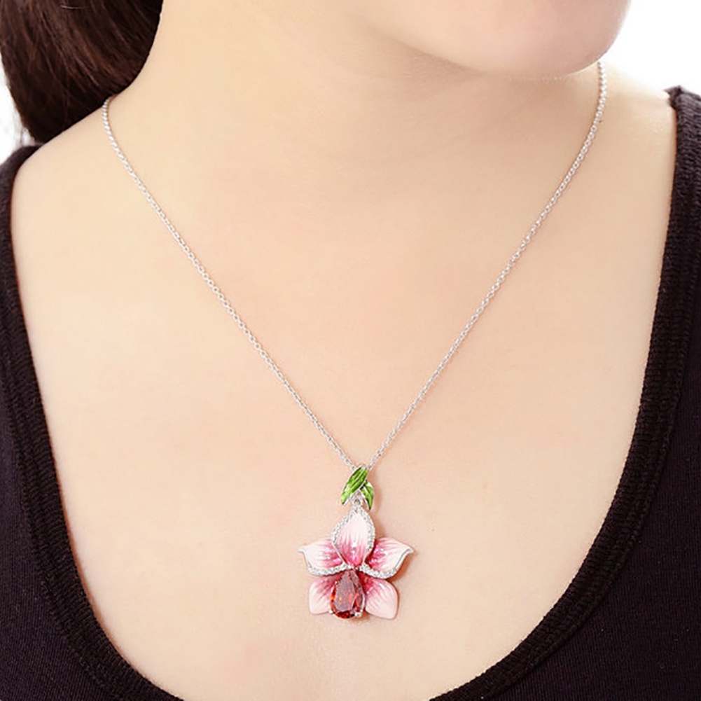 Hu Hu Hu Hu Hu Alat Bantu Pasang Kacamata♡ Set Kalungantingcincin Enamel Bentuk Oval Motif Bunga Hias Berlian Imitasi Untuk Wanita