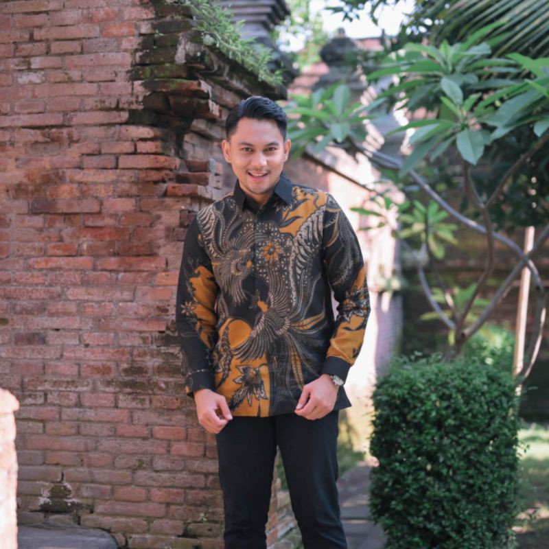 Baju kemeja batik pria panjang Premium Doby dolby lasem semy tulis