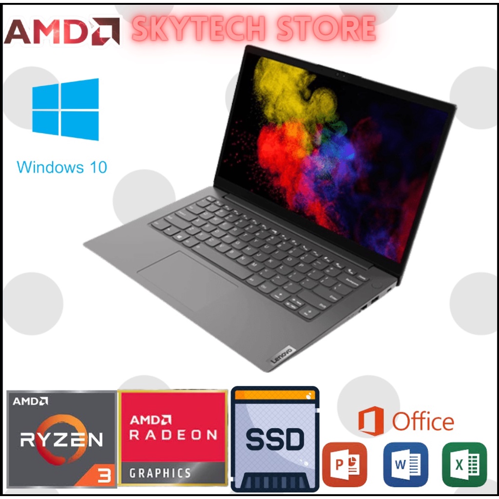 LENOVO V14 AMD RYZEN 3 5300U RAM8GB SSD256GB AMD RADEON GRAPHIC WINDOWS 10 &amp; OHS ORIGINAL