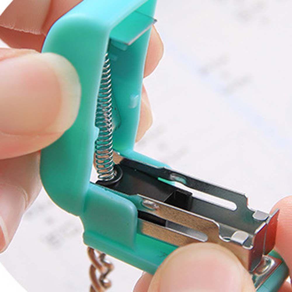NICKOLAS1 Stapler Lucu Gantungan Kunci Logam Liontin Kartun Mini Ukuran 10pcs Staples Mini Stapler