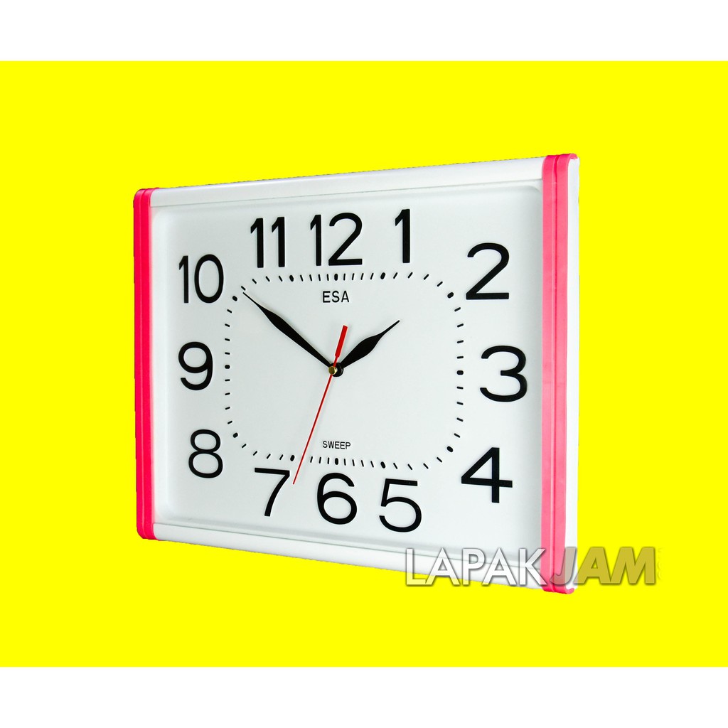 Jam Dinding Dekorasi Rumah Polos Minimalis Warna Pink Hijau Wall Clock ESA 416