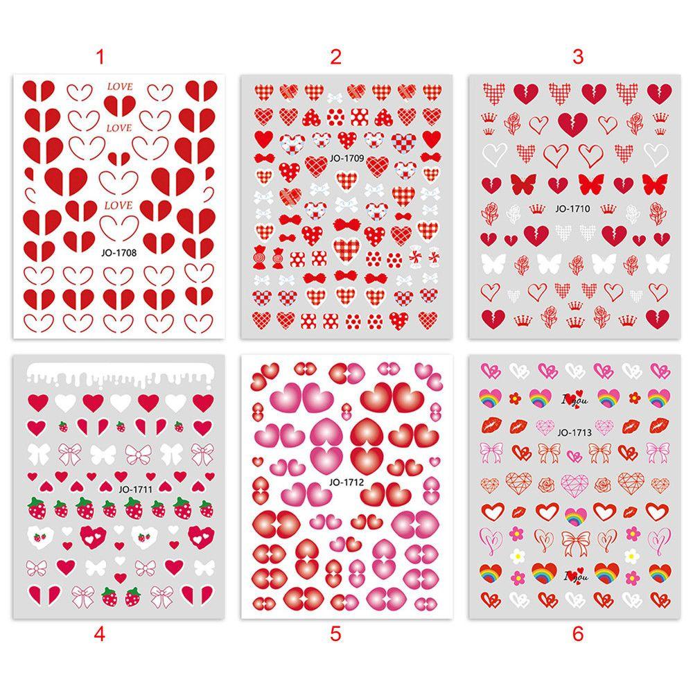 Solighter Stiker Kuku DIY Manicure Love Heart Flowers Strawberry