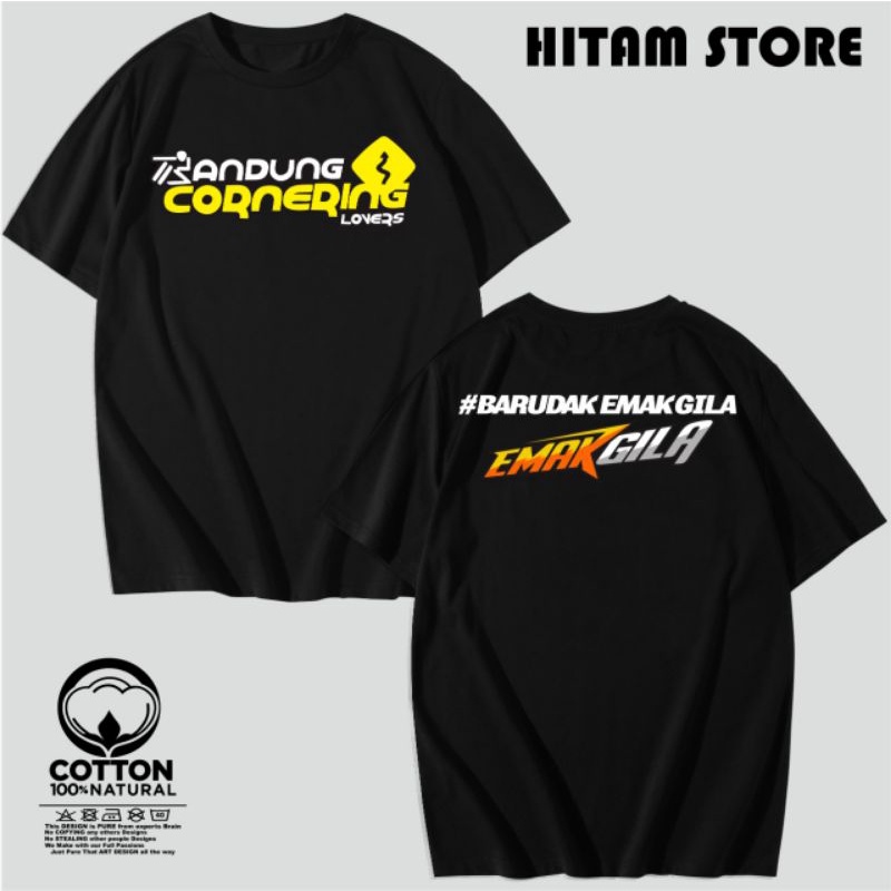 KAOS BAJU RACING EMAK GILA BANDUNG CORNERING LOVERS - HITAM STORE