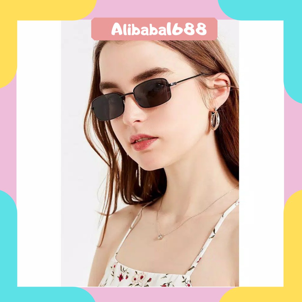 *ALIBABA1688*COD Kacamata Sunglass Kotak Kecil Kacamata Gaya Retro Wanita / Pria