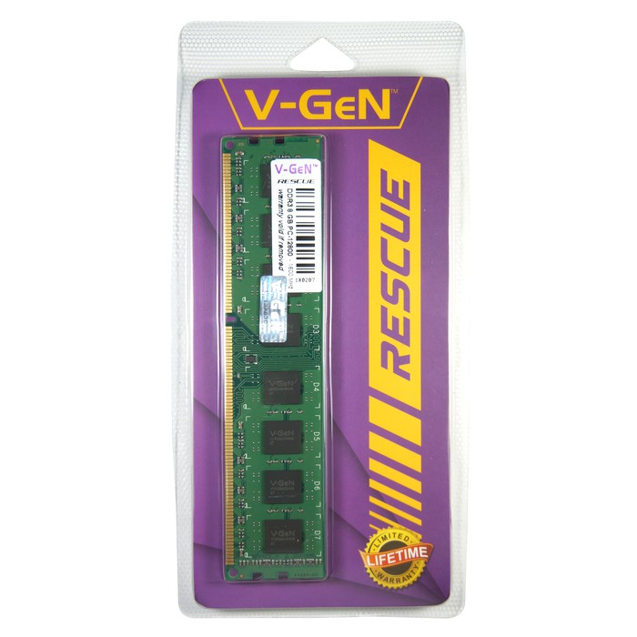 V-GEN DDR3 8GB PC 12800 1600 MHz VGEN RESCUE Longdimm RESMI V GEN