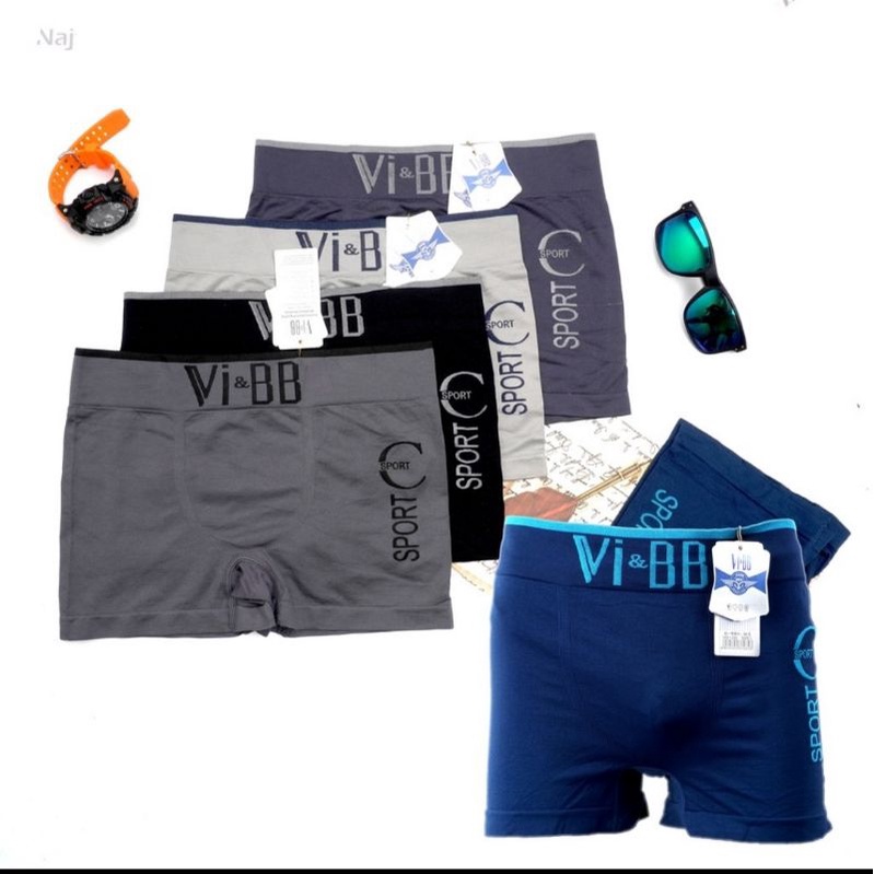 3pcs_ cd boxer VI&BB / COWO KEREN SEAMLESS TANPA JAHITAN/BOXER ViBB DEWASA / CELANA BOXER PRIA