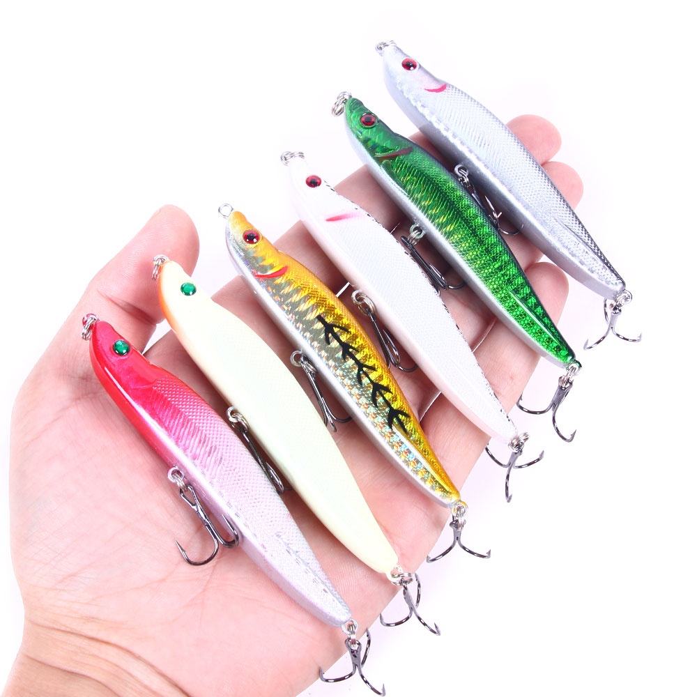 Hengjia 6pcs Umpan Pancing Hardlure Bentuk Ikan Imitasi 9.5cm / 16g