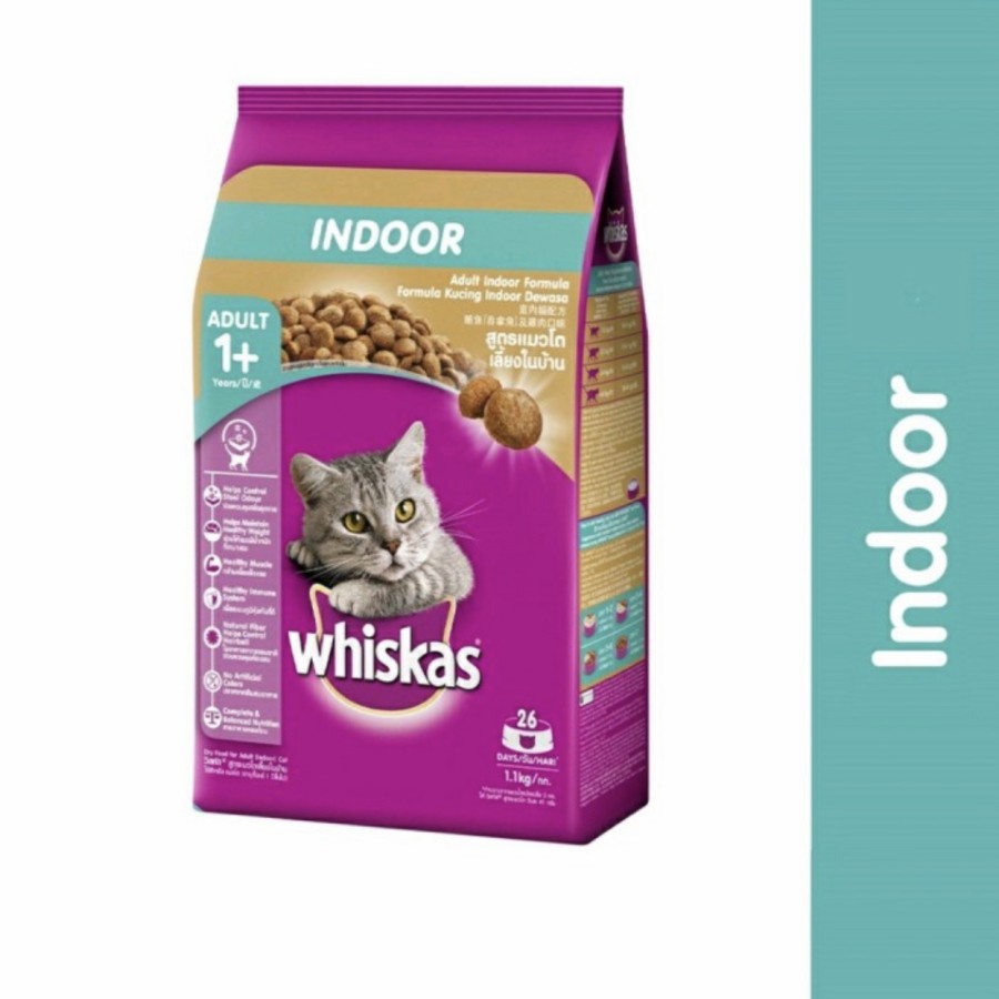 Whiskas Indoor 1.1kg 1.1 kg Makanan Kering Kucing Rumahan Dry Cat Food