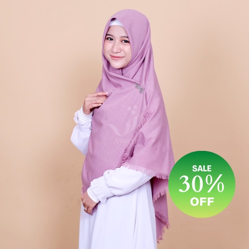 Nabila | Jilbab Segiempat Hijab Khimar Panjang Lebar Syar'i Rawis Ukuran 130x130 Bahan Supernova Polos