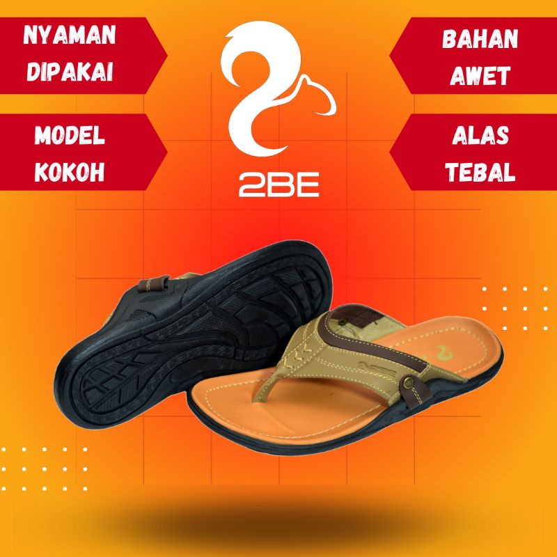 Sandal Kulit Pria 2BE 01 Original Original Sandal Jepit Kasual