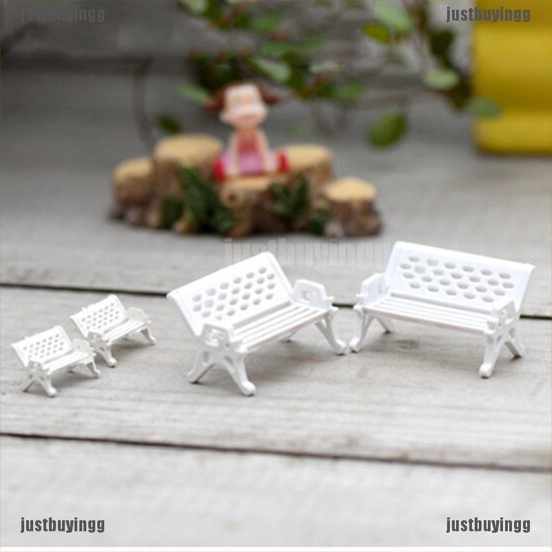 JB✪ 1/5pcs Garden Ornament Miniature Park Seat Bench Craft Fairy Dollhouse Decor