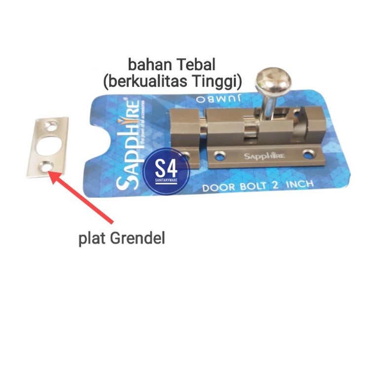 Slot Jendela/Grendel Jendela/Pintu/Grendel Minimalis SAPPHIRE (2") SN