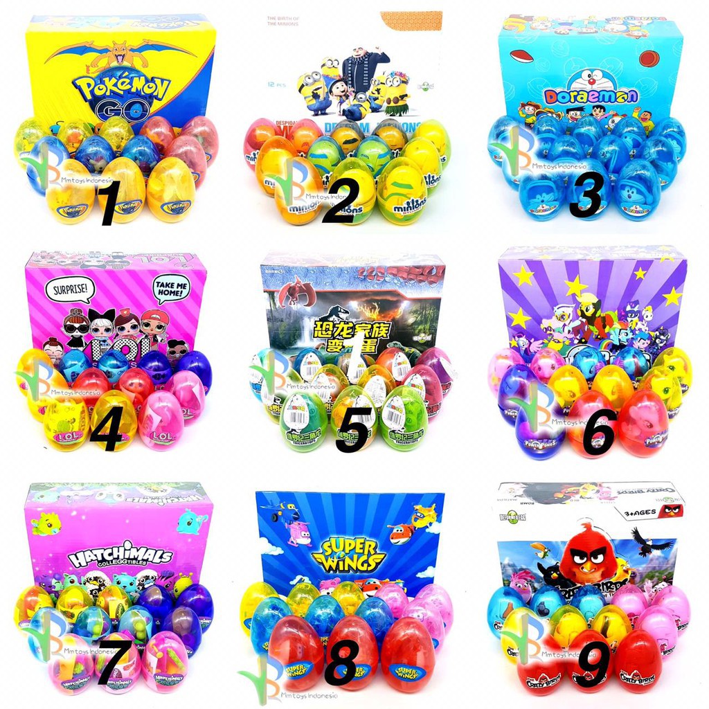 RB PART 1 Telur  Kejutan Surprise Egg Isi 12pcs Karakter 