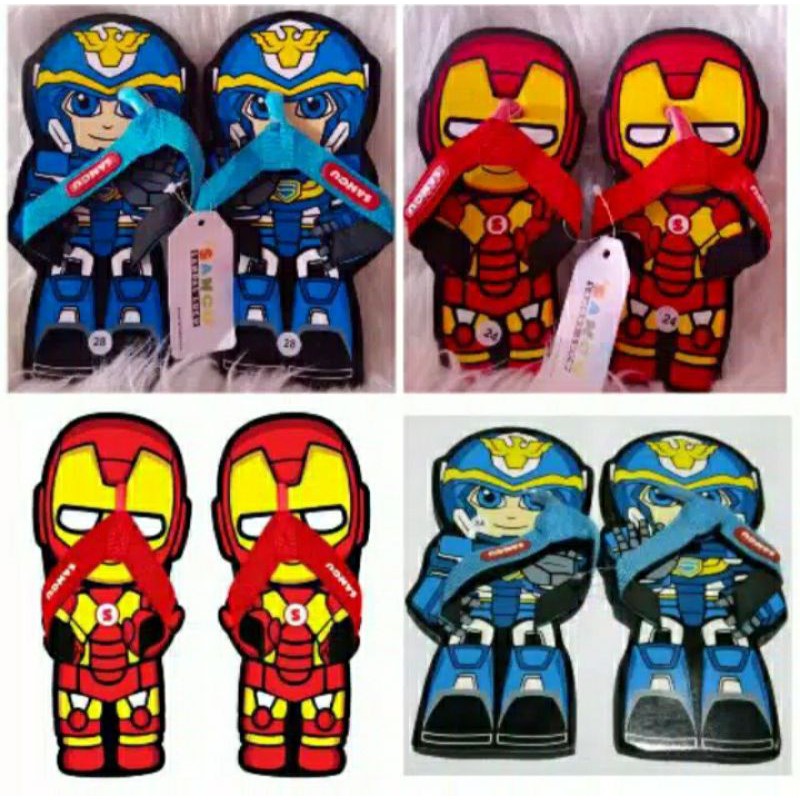 Sancu Sendal Lucu Motif Robot Ironman