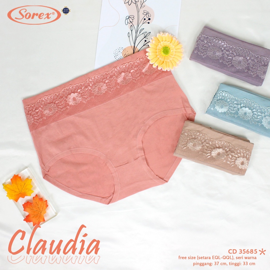 Sorex 35685 - 1 pcs Celana Dalam Wanita Cutting Maxi Fine Claudia - Freesize (Setara EQL-QQL) - Pakaian Dalam Wanita