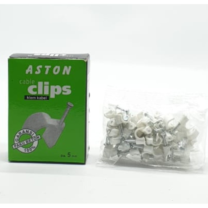 Aston 5mm Klem Kabel Paku Beton Garansi 100% 50 Pcs