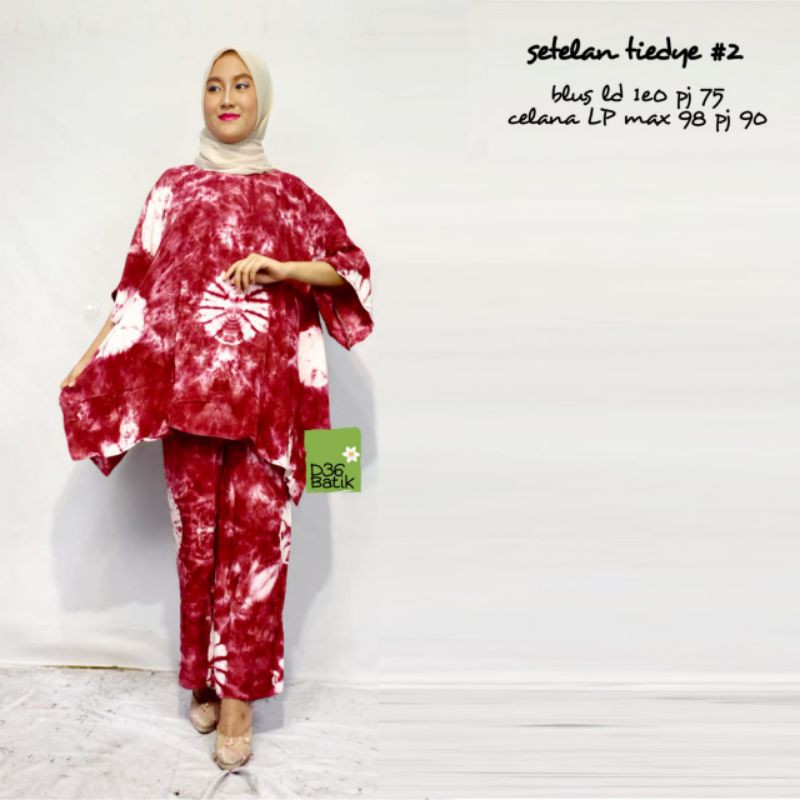 Setelan CP rayon One Set Jumbo Wanita Kasual Elegan