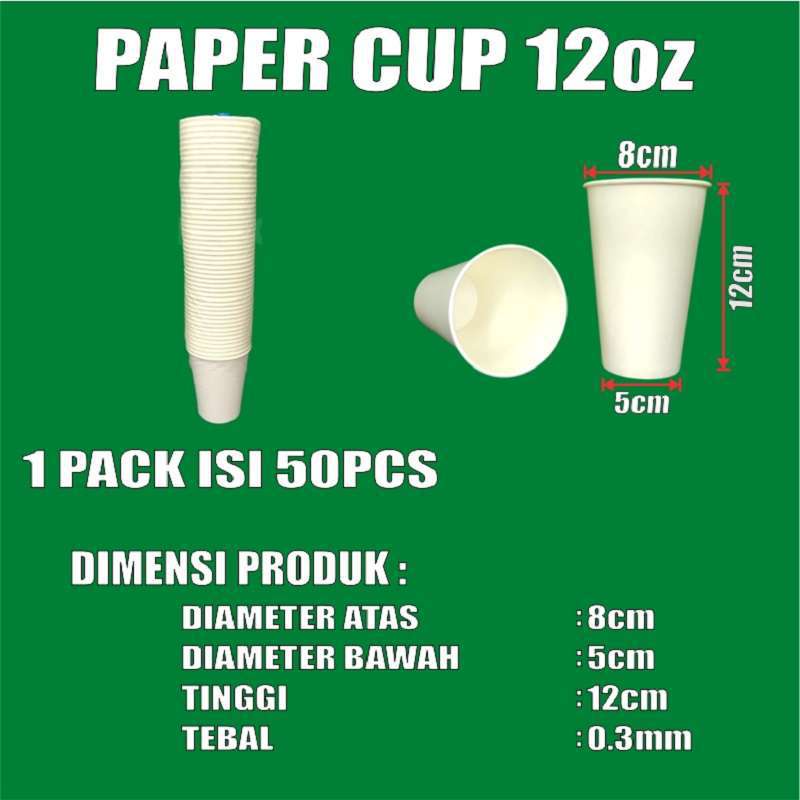 Paper Cup 8oz Hot 4oz 12oz Cup 16oz 22oz Hot n Cold Per Pack Hanya Gelas Kertas Tahan Panas SBY