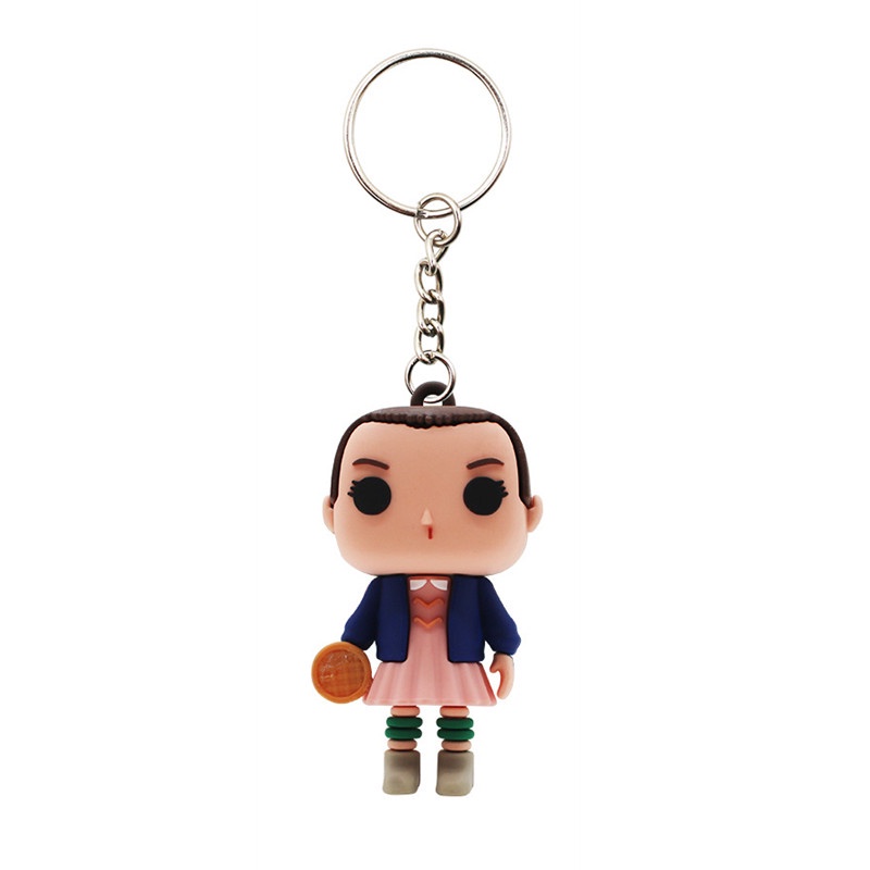 Gantungan Kunci Bentuk Boneka Anime Stranger Things Bahan PVC Vinyl Untuk Koleksi