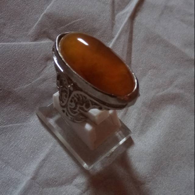 Cincin batu akik Pandan Nanas Kuning