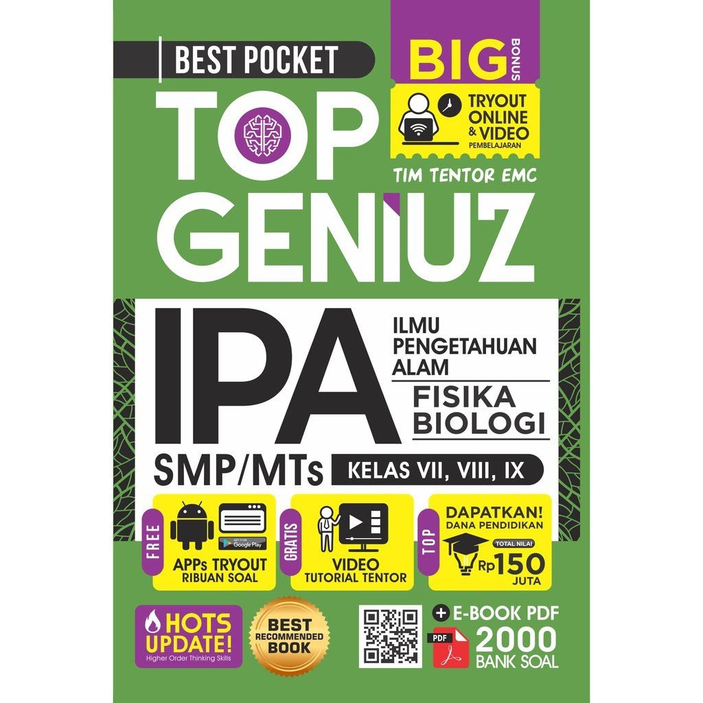 BUKU SOAL BEST POCKET TOP GENIUS MATEMATIKA,IPA SMP-IPA SMP