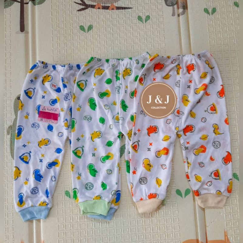 3 pcs CELANA PANJANG BAYI MOTIF MERK LUGA