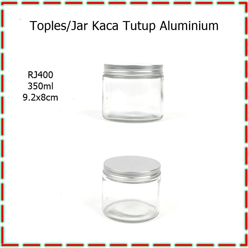 Jar Kaca Tutup Alumunium 400ml / Toples