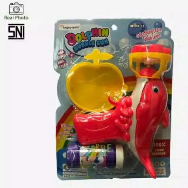 ( 6 mata ) Bubble Gun Balon Gelembung Sabun Dolphin Mainan Anak / bubble dolphin gun