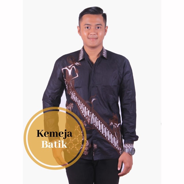 BATIK PRIA KEMEJA PANJANG BATIK MOTIF WAYANG ARJUNO