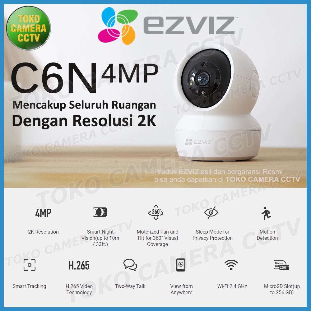 KAMERA CCTV EZVIZ PTZ IP CAMERA WIFI WIRELESS 4MP GARANSI RESMI