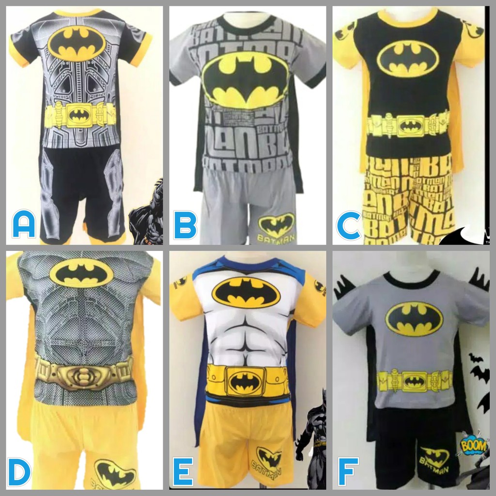 Baju Anak Sayap Batman Murah Setelan Celana Pendek Karakter Superhero