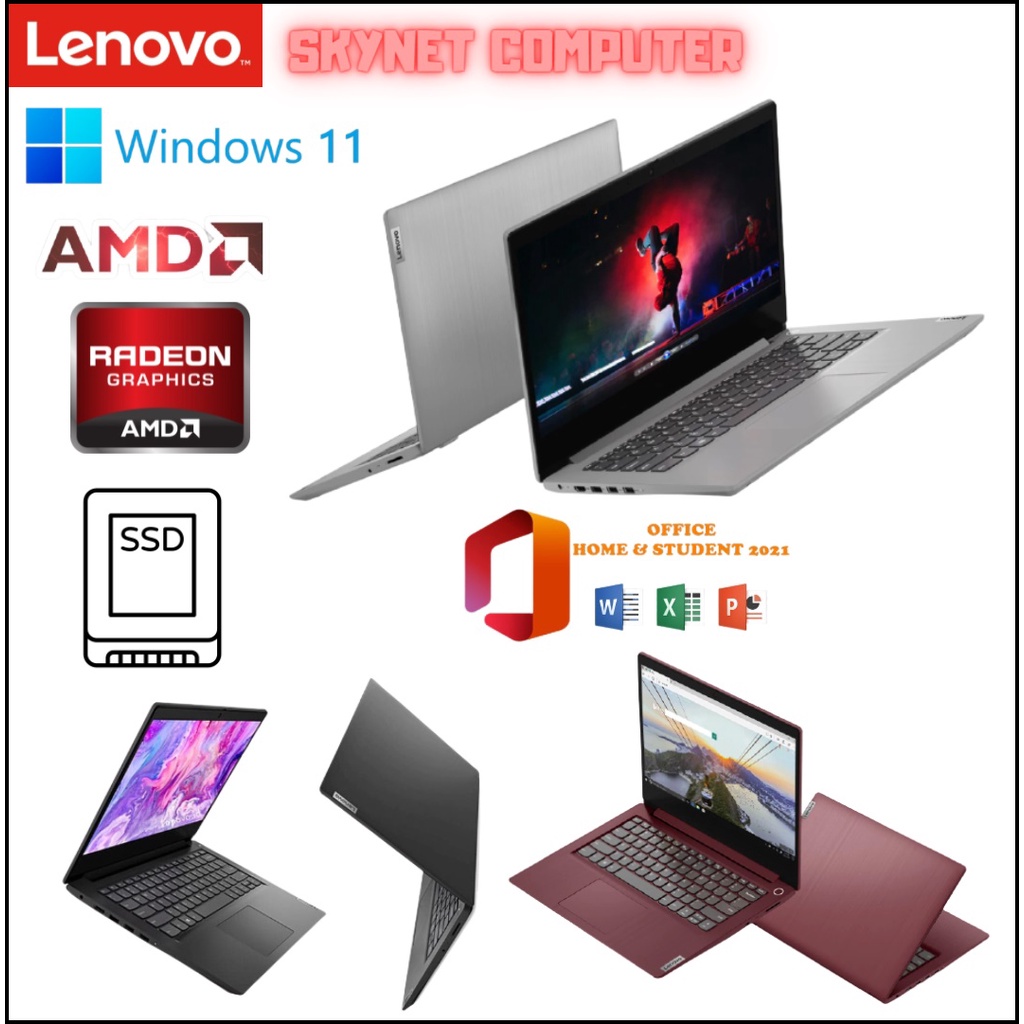 LENOVO IdeaPad SLIM 3 AMD 3020 RAM8GB SSD 256GB NVME WINDOWS 11 + OFFICE ORIGINAL