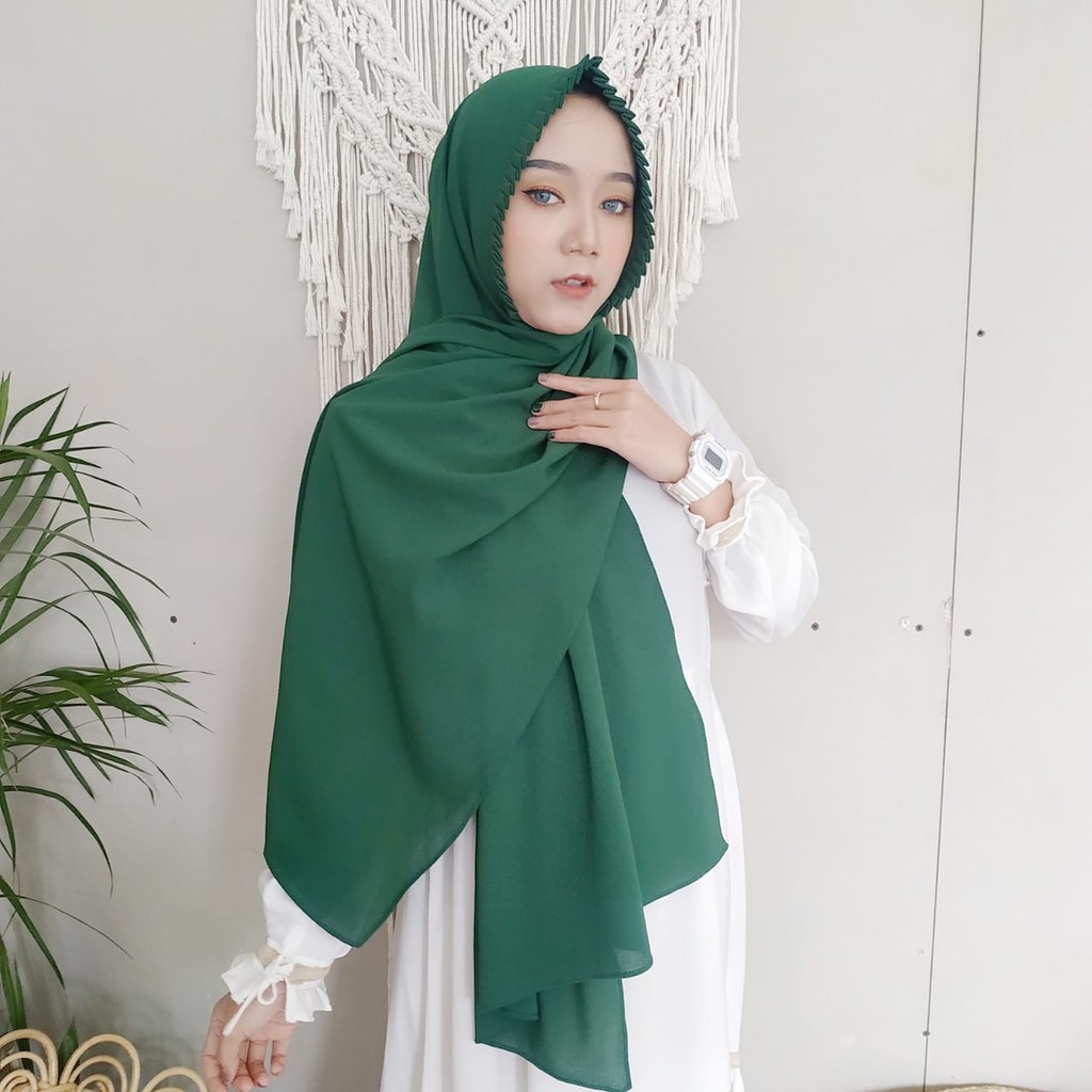 Pashmina Instan Chayra Lipit Pashmina Diamond Instan-CHAYRA EMERALD