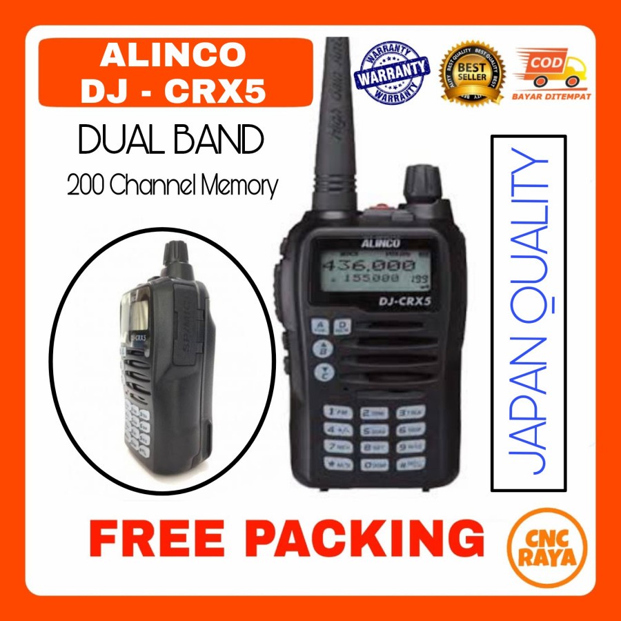 HT Alinco DJ CRX 5 dual band (VHF-UHF) Garansi 1 Tahun Walkie talkie | H T Alingko DJ- CRX5 Dual-Band  Handie Talkie | Hate Alinko DJ CRX-5 DualBand handy talky Radio