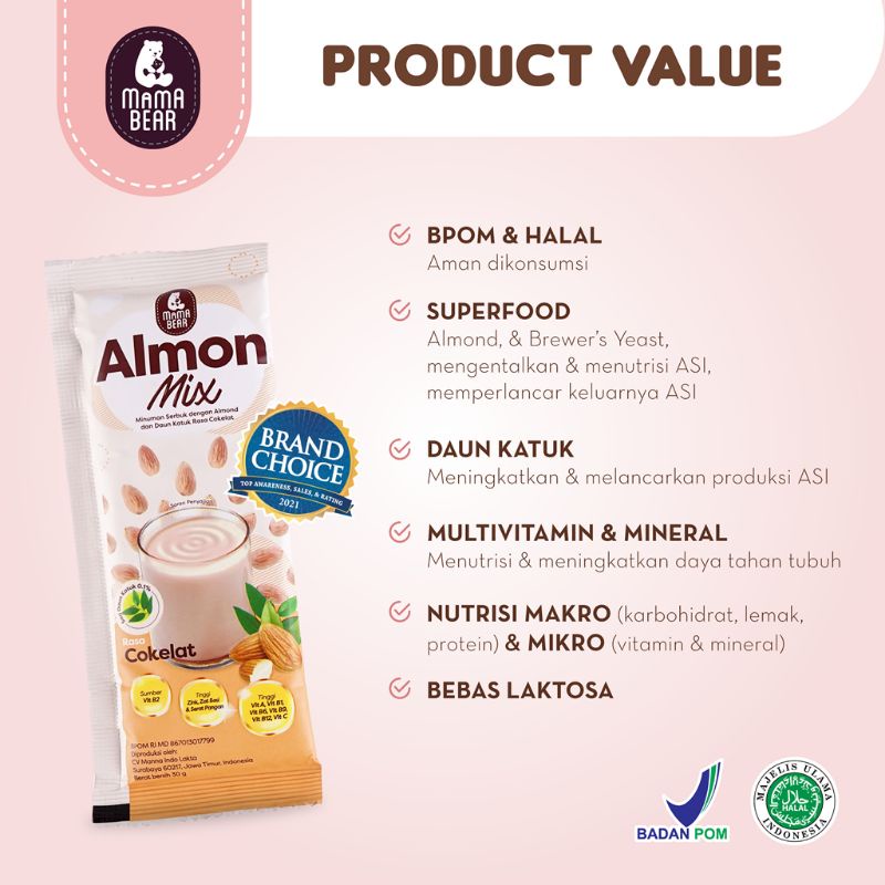 Almon Mix Mama Bear Pelancar ASI Booster MamaBear Almond