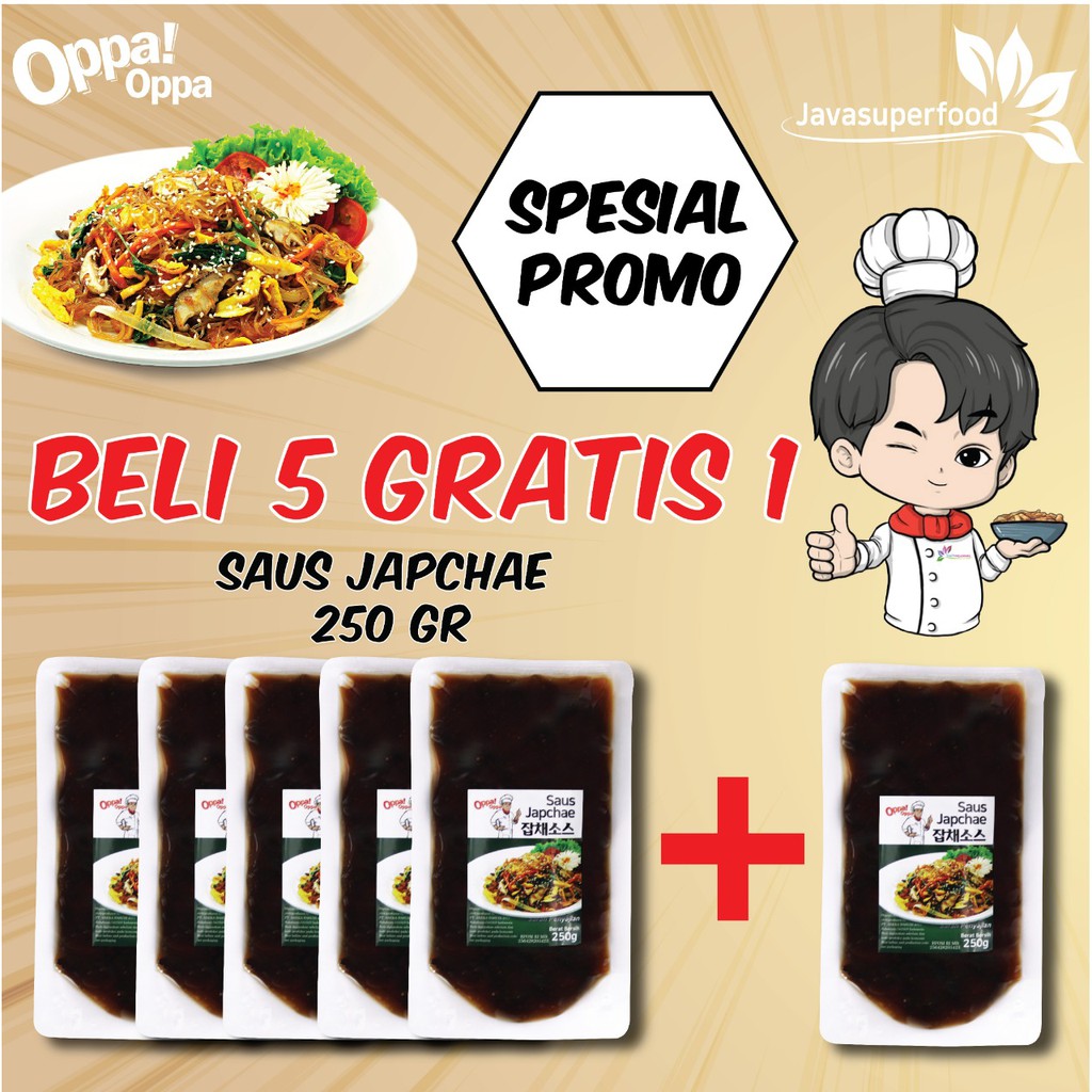 [BELI 5 GRATIS 1] paket Japchae Saus Bumbu Soun Goreng Korea 250g