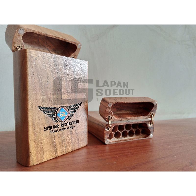 kotak lintingan/wadah, box rokok jati custom
